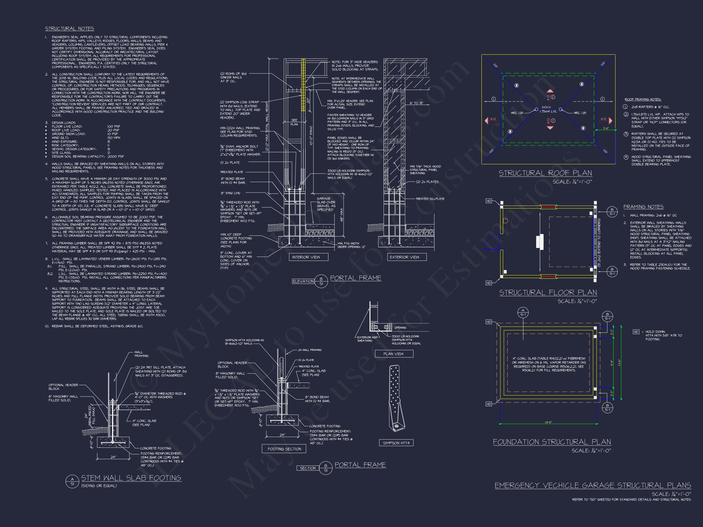 Small Garage Floor Plan for EMS or Fire Vehicle Compact Architectural Blueprint