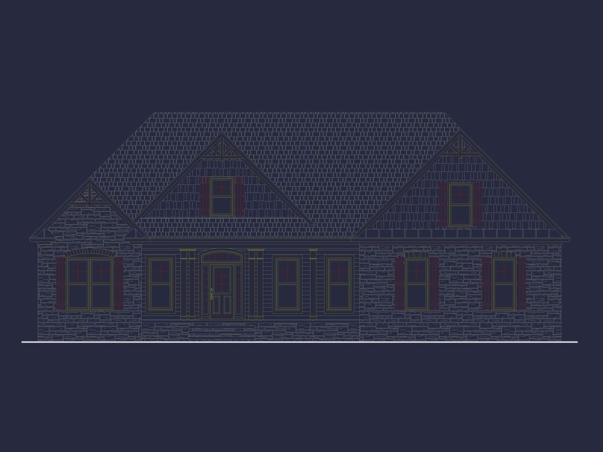 Charming 1.5-Story Home Blueprint with Craftsman Style and CAD Designs