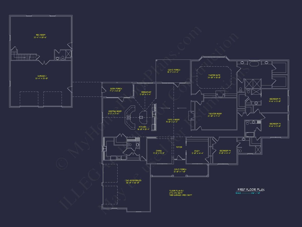 Luxury House Plan with Spacious Floor Plan, CAD Designs & Blueprint
