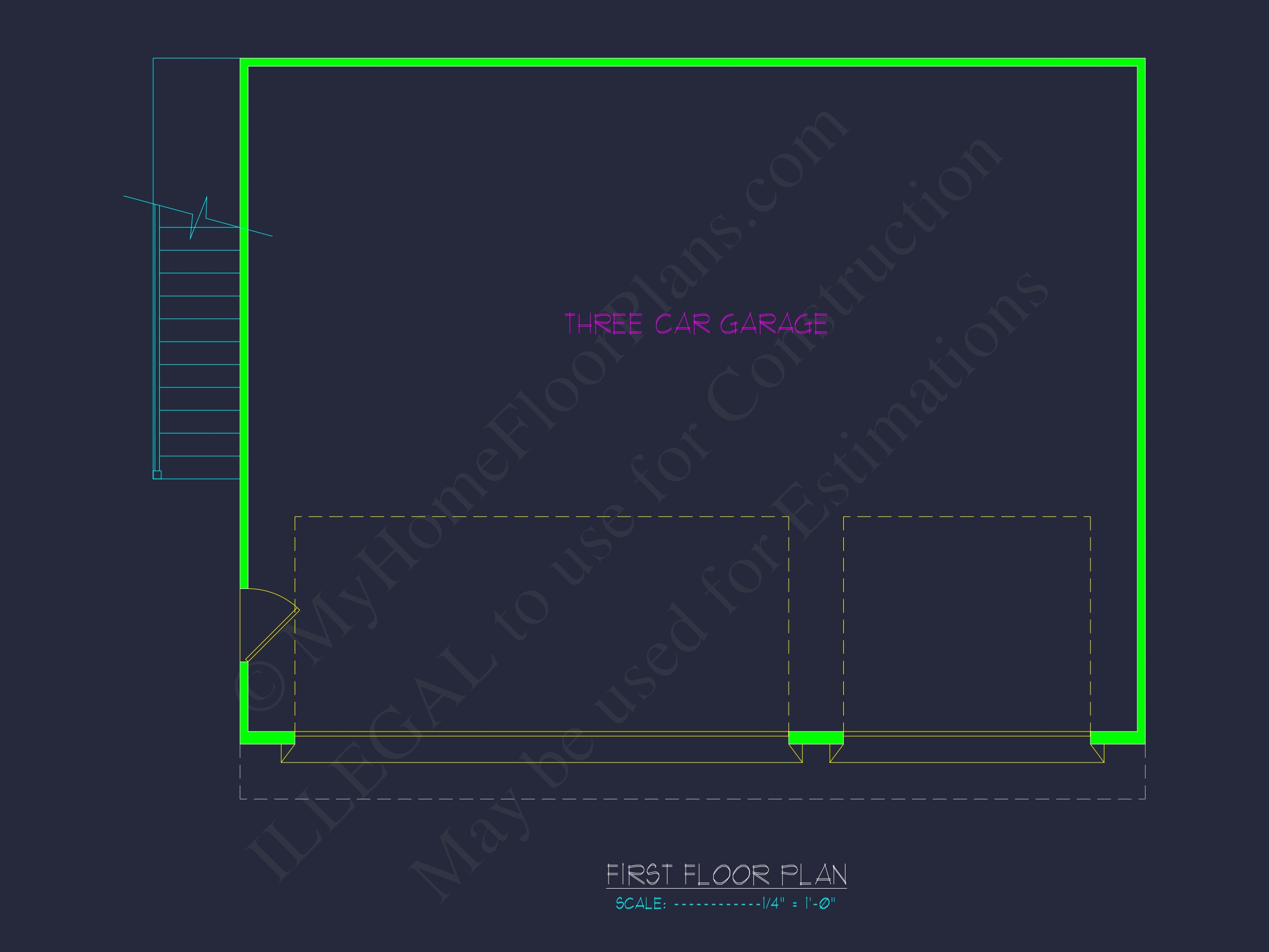 Custom Garage with Living Space – Functional CAD Floor Plan