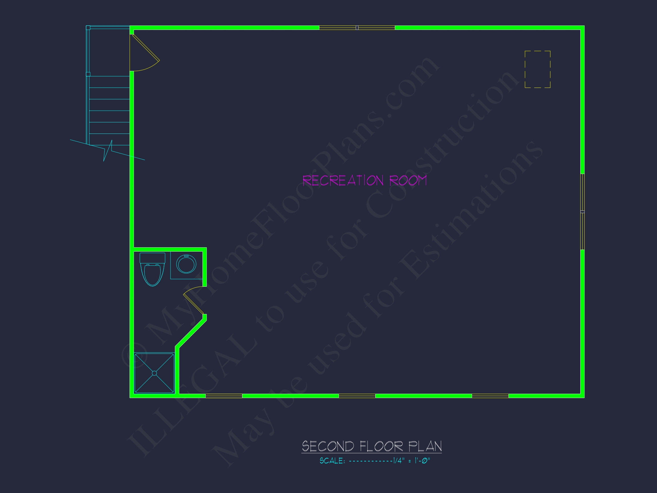 Custom Garage with Living Space – Functional CAD Floor Plan