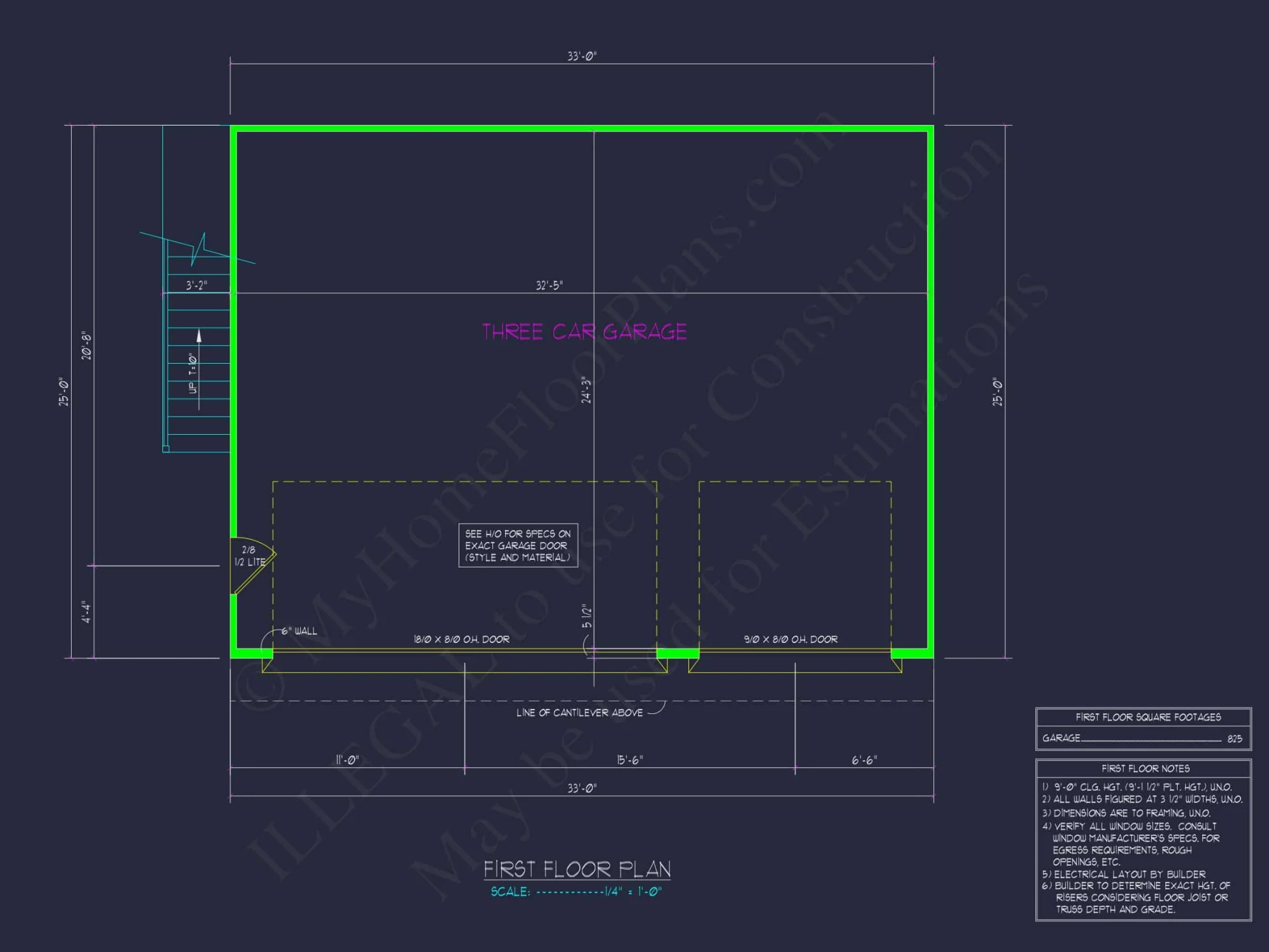 Custom Garage with Living Space – Functional CAD Floor Plan