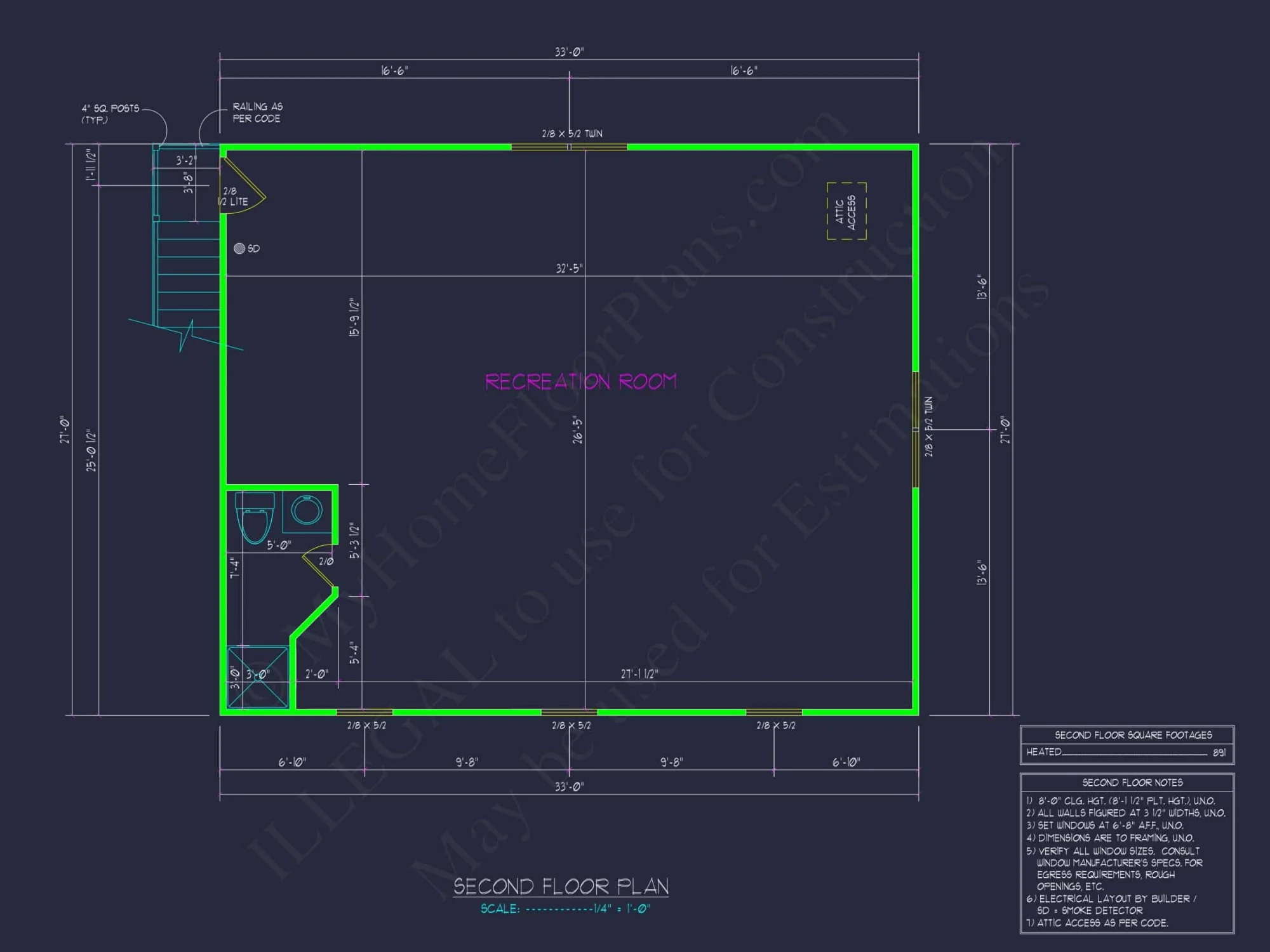 Custom Garage with Living Space – Functional CAD Floor Plan
