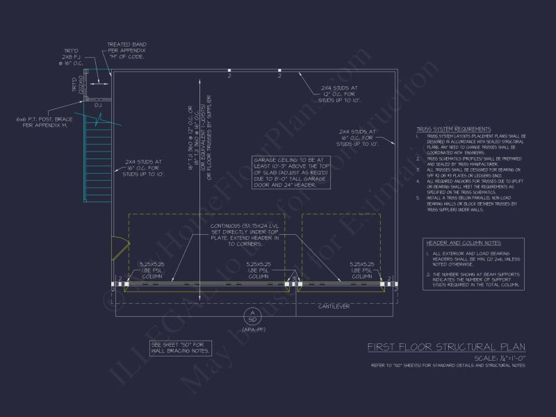 Custom Garage with Living Space – Functional CAD Floor Plan