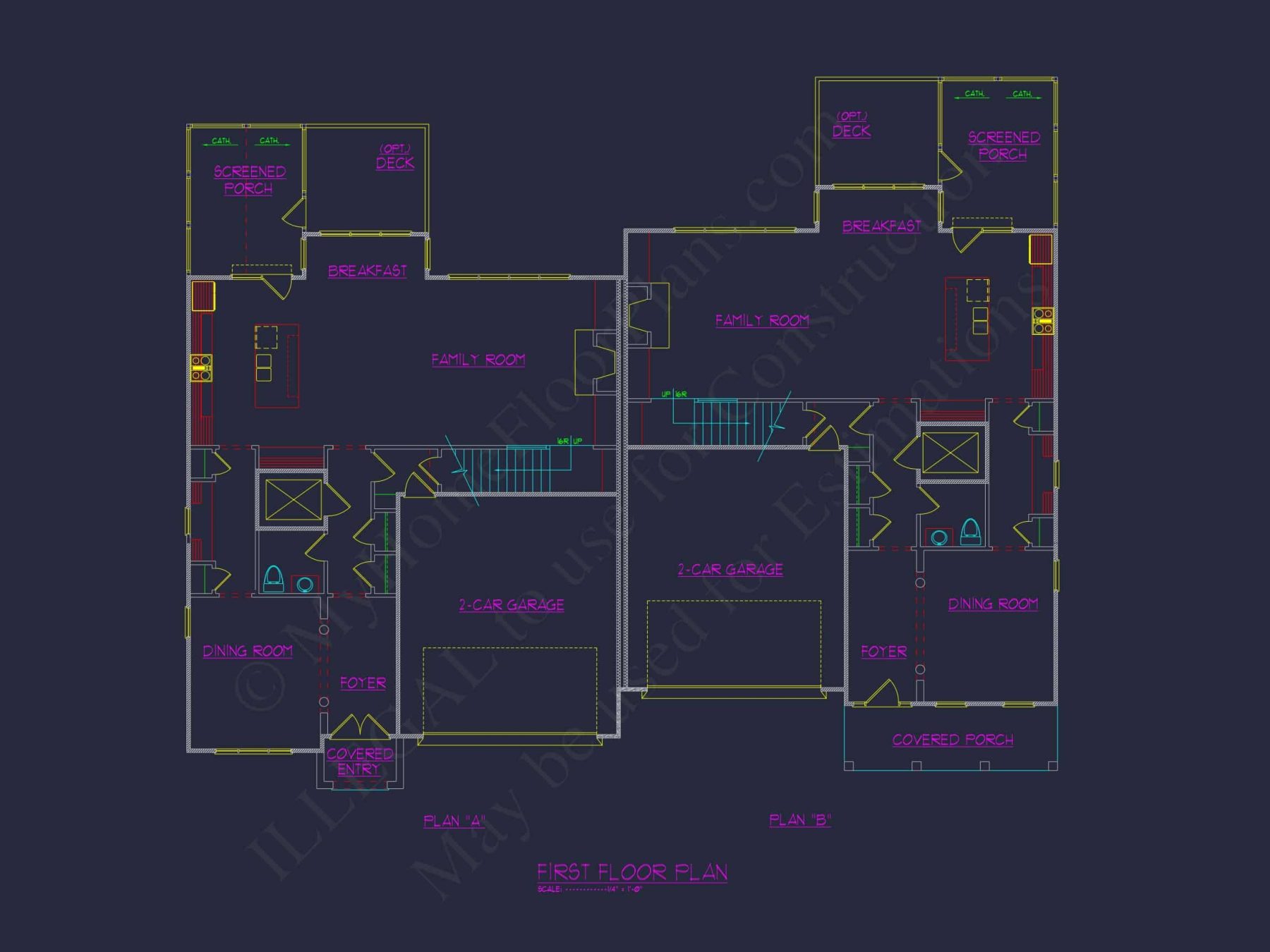 Spacious Craftsman Duplex House Plan with Vaulted Ceilings & CAD Designs