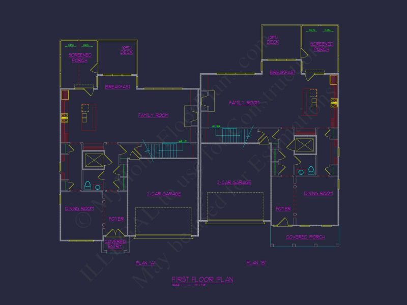Spacious Craftsman Duplex House Plan with Vaulted Ceilings & CAD Designs