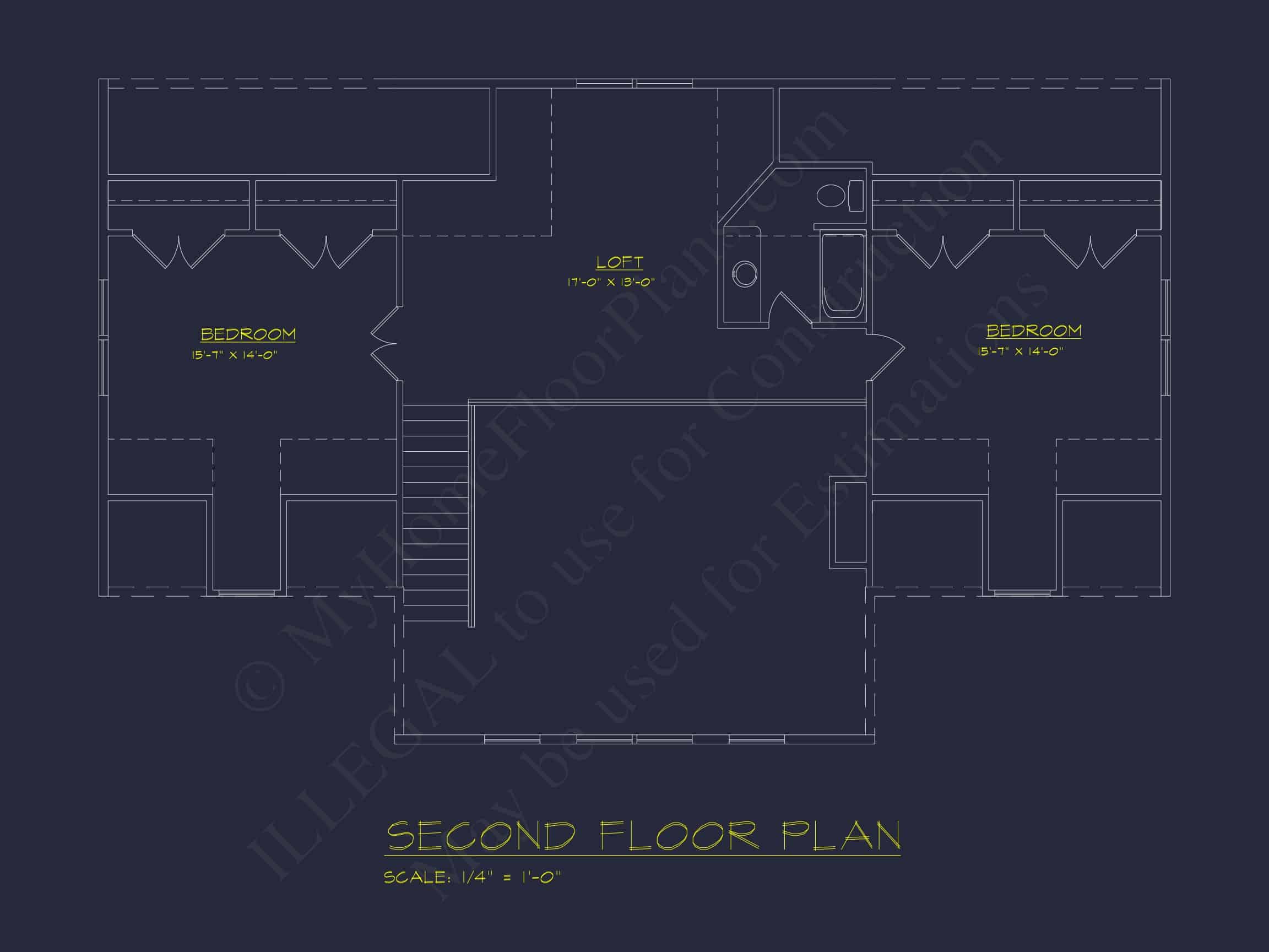 Beautiful Cabin Home Plan with 2-Story Layout and 4 Bedrooms