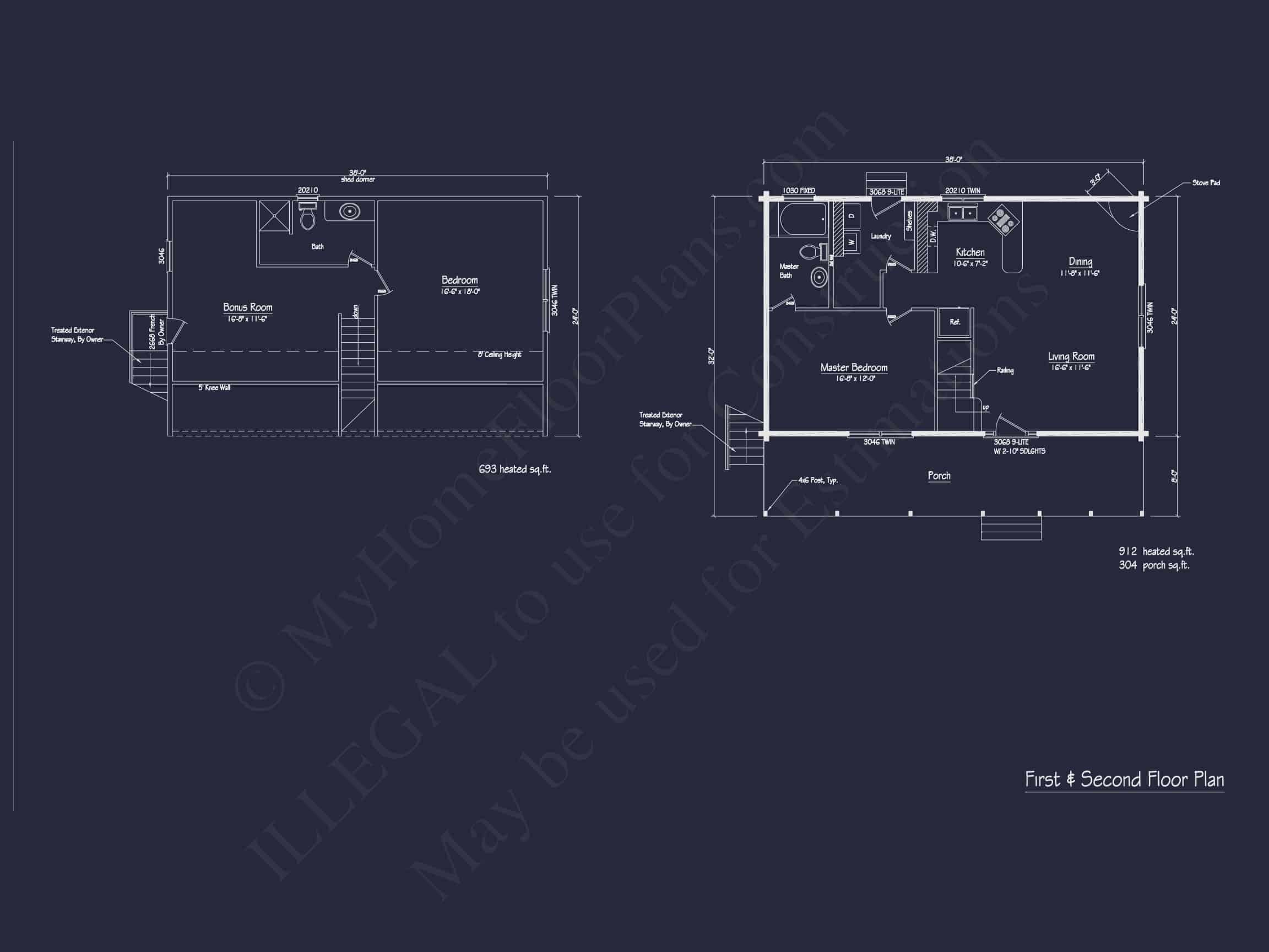 Charming Log Cabin House Plan with Open Floor Design and CAD Blueprints