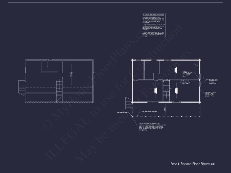 Charming Log Cabin House Plan with Open Floor Design and CAD Blueprints