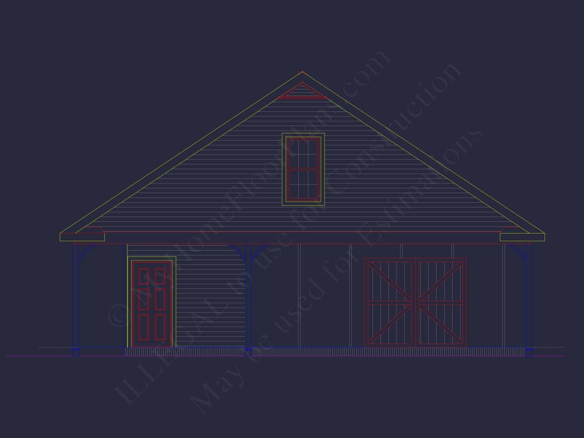 Spacious Garage Plan with Workshop - Architectural Design Blueprint