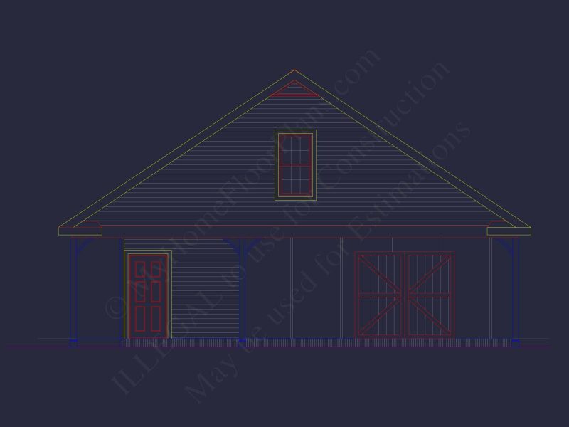 Spacious Garage Plan with Workshop - Architectural Design Blueprint