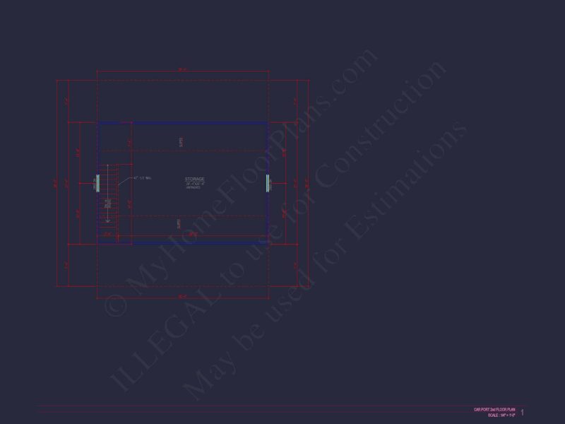 Spacious Garage Plan with Workshop - Architectural Design Blueprint