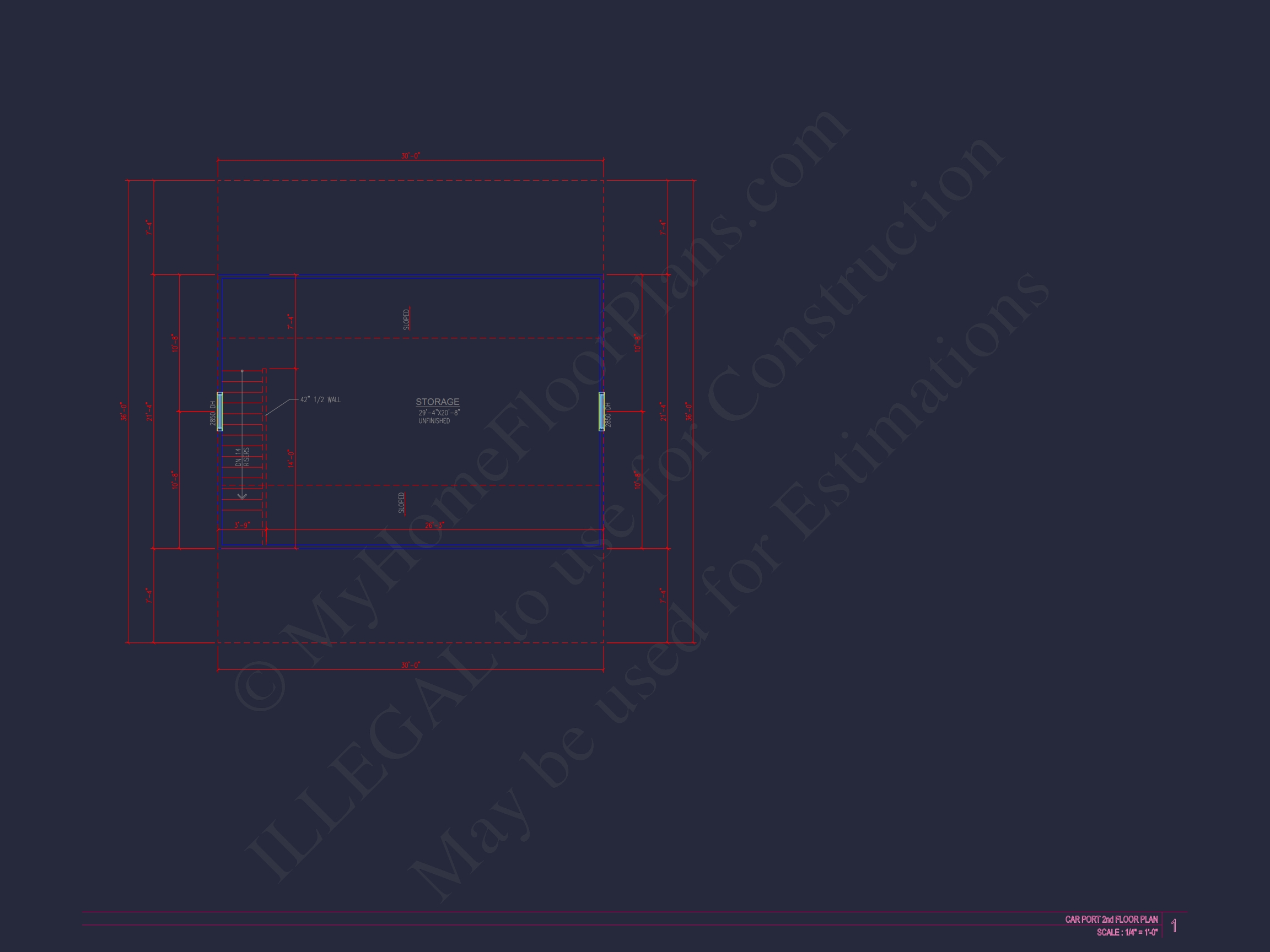 Spacious Garage Plan with Workshop - Architectural Design Blueprint