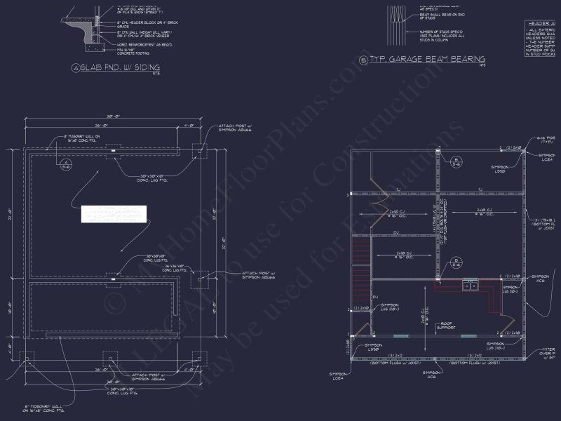 Spacious Garage Plan with Workshop - Architectural Design Blueprint