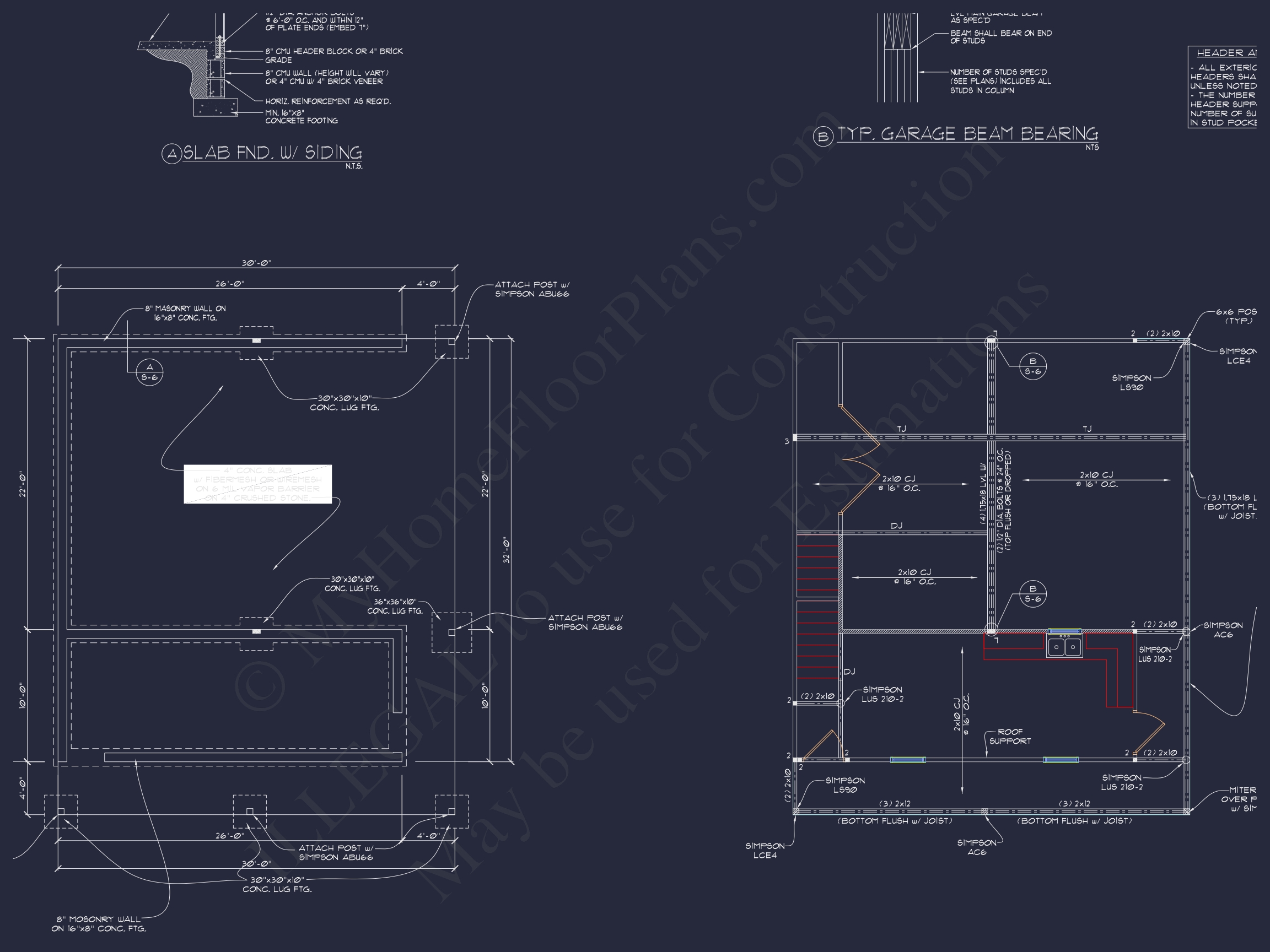 Spacious Garage Plan with Workshop - Architectural Design Blueprint