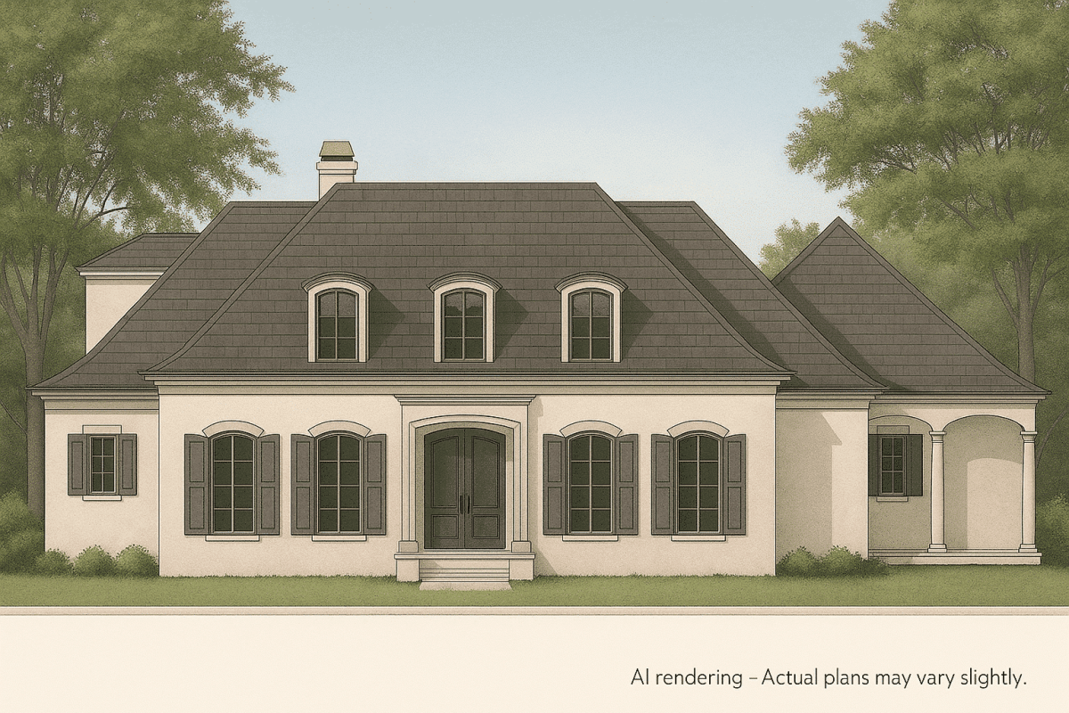 French Country 2-Story House Plan with 4 Bedrooms & Elegant Blueprint