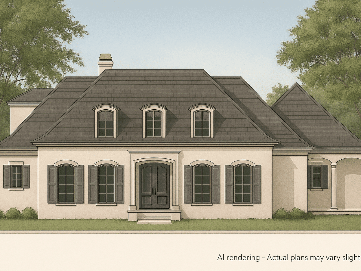 French Country 2-Story House Plan with 4 Bedrooms & Elegant Blueprint