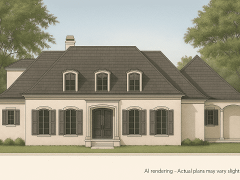 French Country 2-Story House Plan with 4 Bedrooms & Elegant Blueprint
