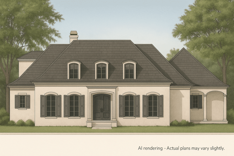 French Country 2-Story House Plan with 4 Bedrooms & Elegant Blueprint