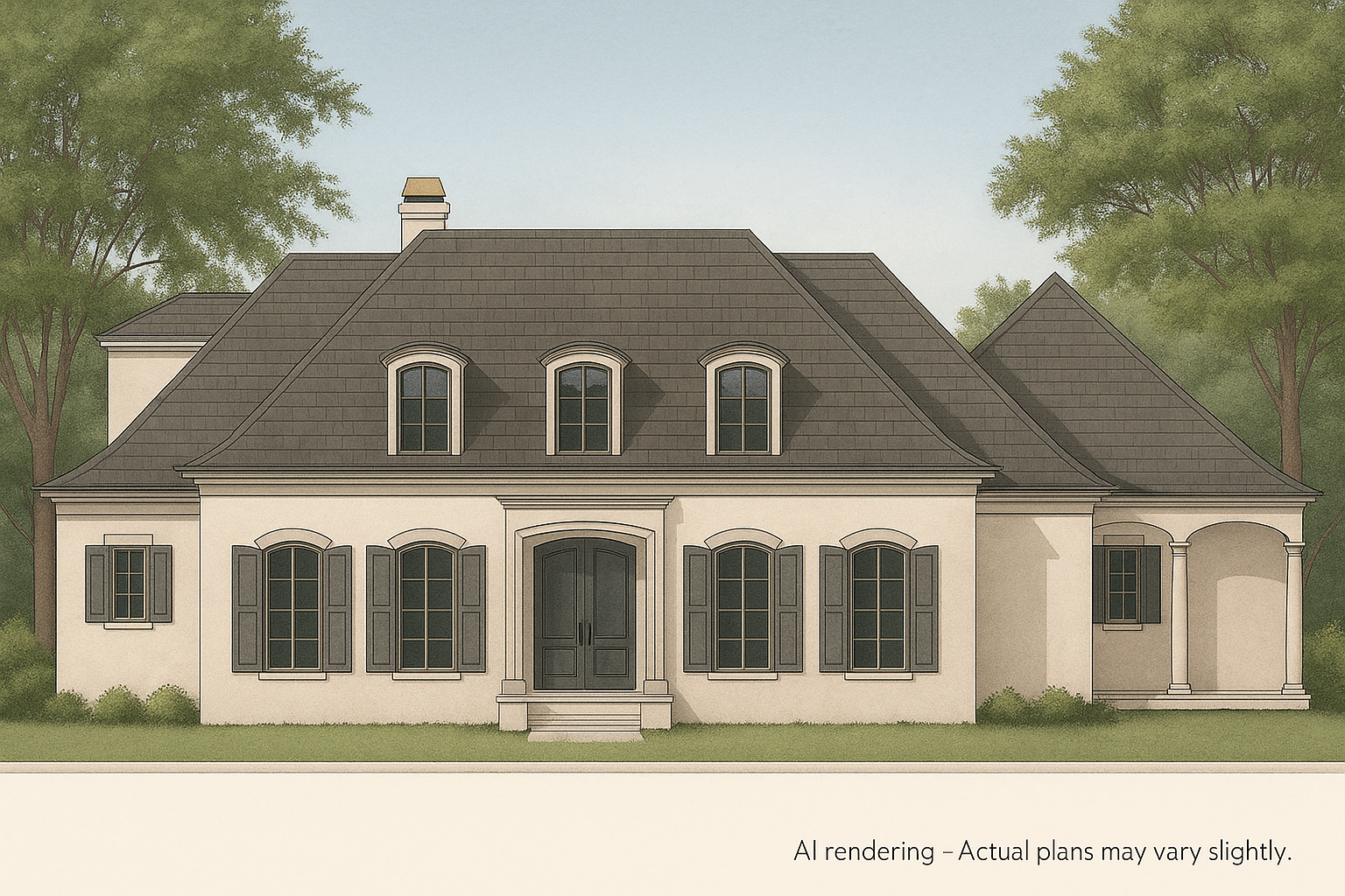 French Country 2-Story House Plan with 4 Bedrooms & Elegant Blueprint