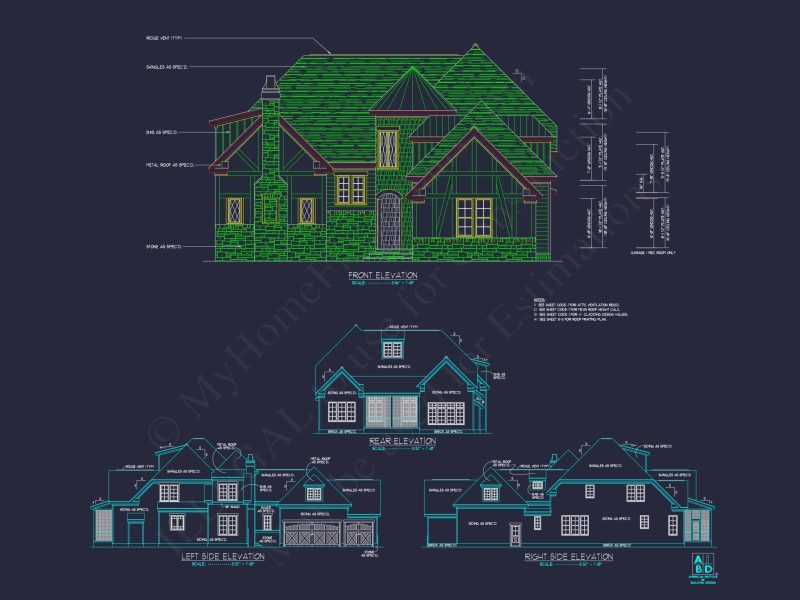 Stunning 2-Story Home Plan with Detailed CAD Designs