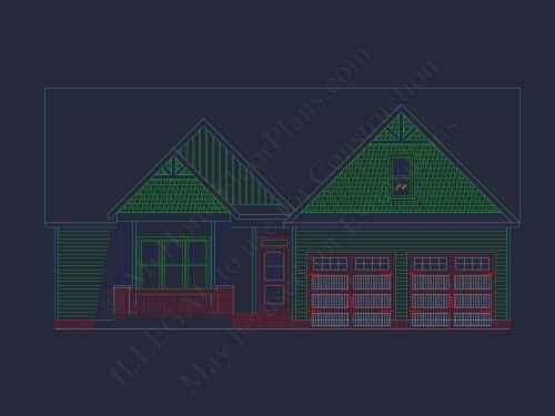 Craftsman Home Plan with Open Floor Plan and CAD Designs