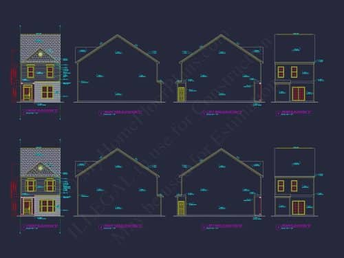 Charming Townhome Floor Plan with CAD & Blueprint Designs