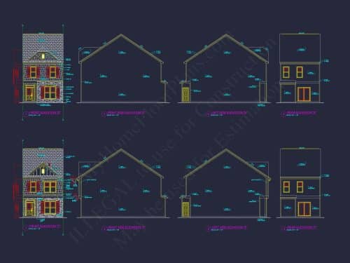 Charming Townhome Floor Plan with CAD & Blueprint Designs