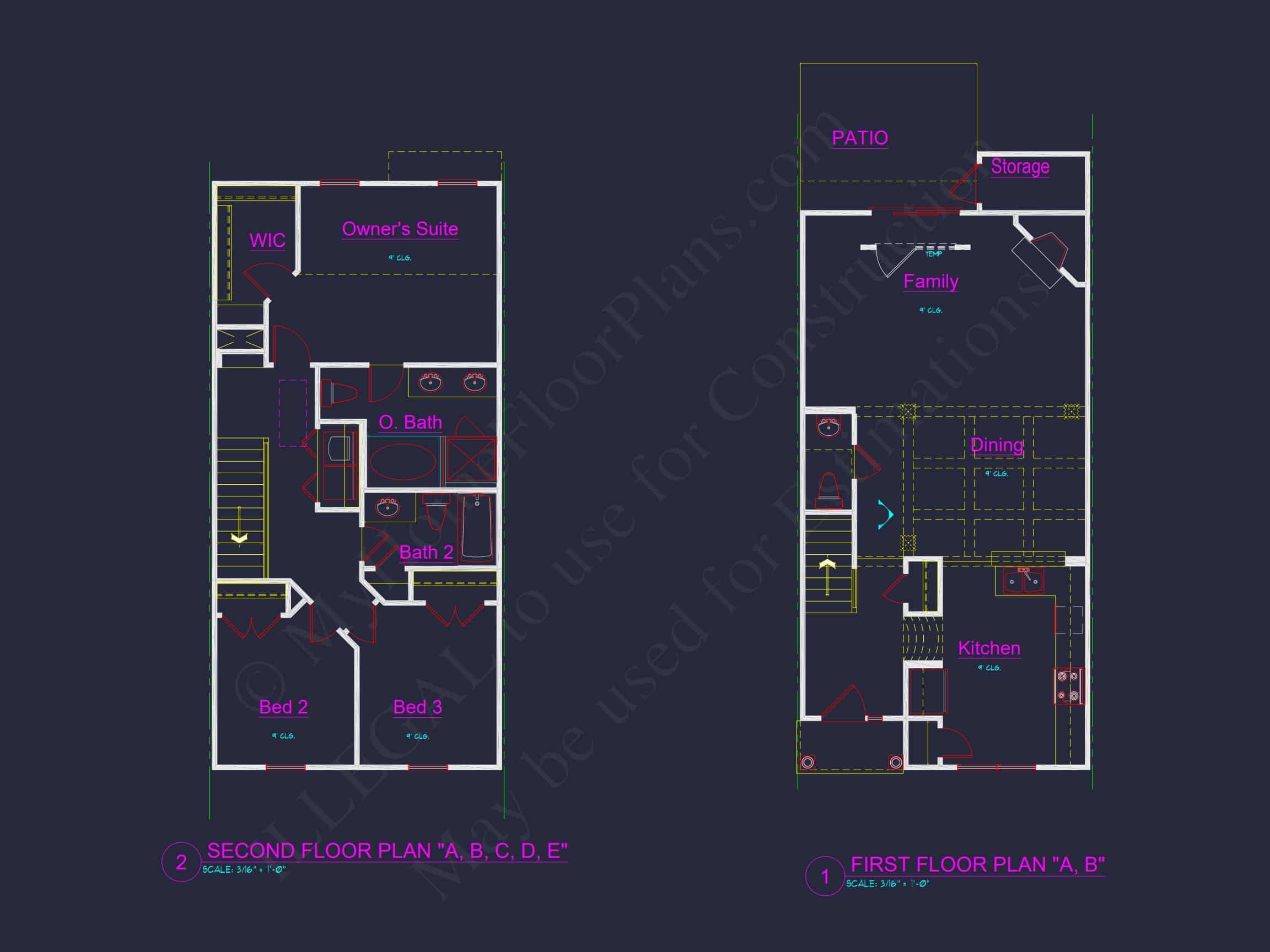 Charming Townhome Floor Plan with CAD & Blueprint Designs