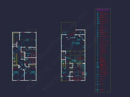 Charming Townhome Floor Plan with CAD & Blueprint Designs