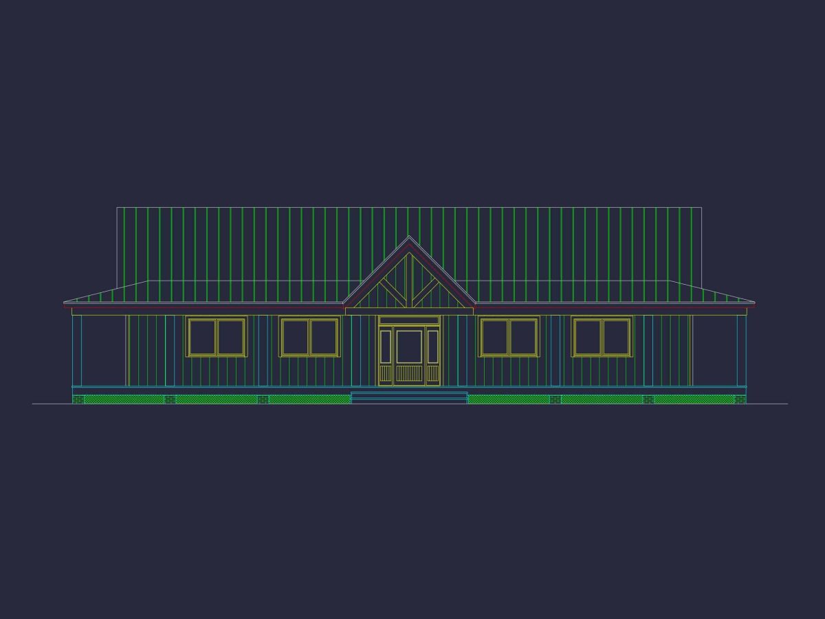 Efficient House Floor Plan 3 Bedrooms with Layout & CAD (5)