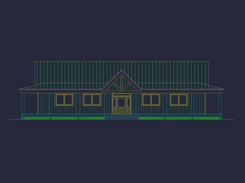 Efficient House Floor Plan 3 Bedrooms with Layout & CAD (5)