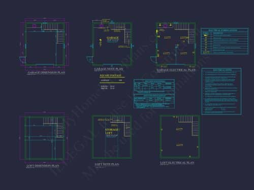 Efficient House Plan with Garage, CAD Designs & Blueprint