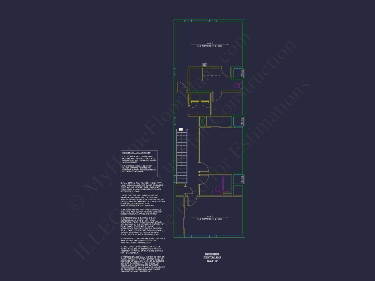 Modern 2-Story House Plan with 3 Bedrooms, CAD Files & Blueprint