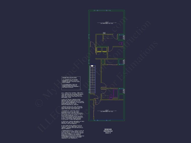 Modern 2-Story House Plan with 3 Bedrooms, CAD Files & Blueprint