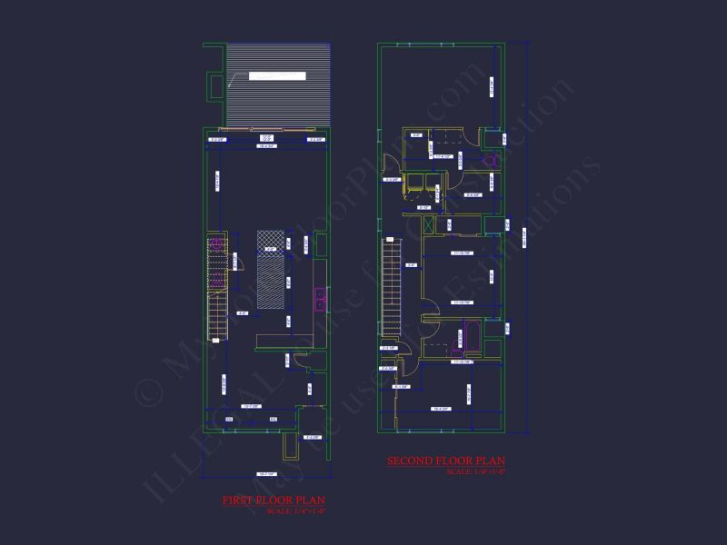 Modern 2-Story House Plan with 3 Bedrooms, CAD Files & Blueprint