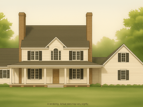 Traditional 2-Story House Plan with Colonial Style and Basement