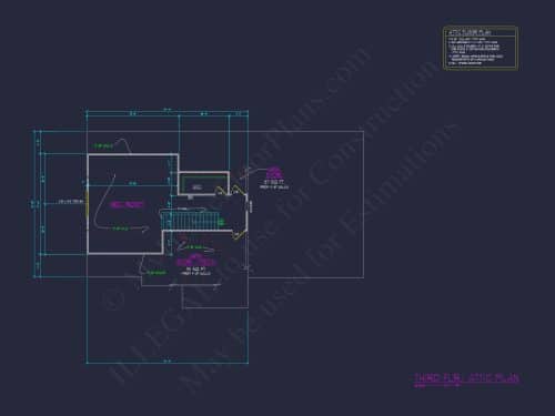 Colonial Home Plan with CAD Blueprint and Unique Designs