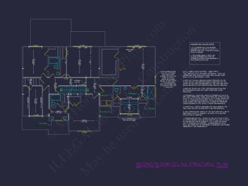 Colonial Home Plan with CAD Blueprint and Unique Designs