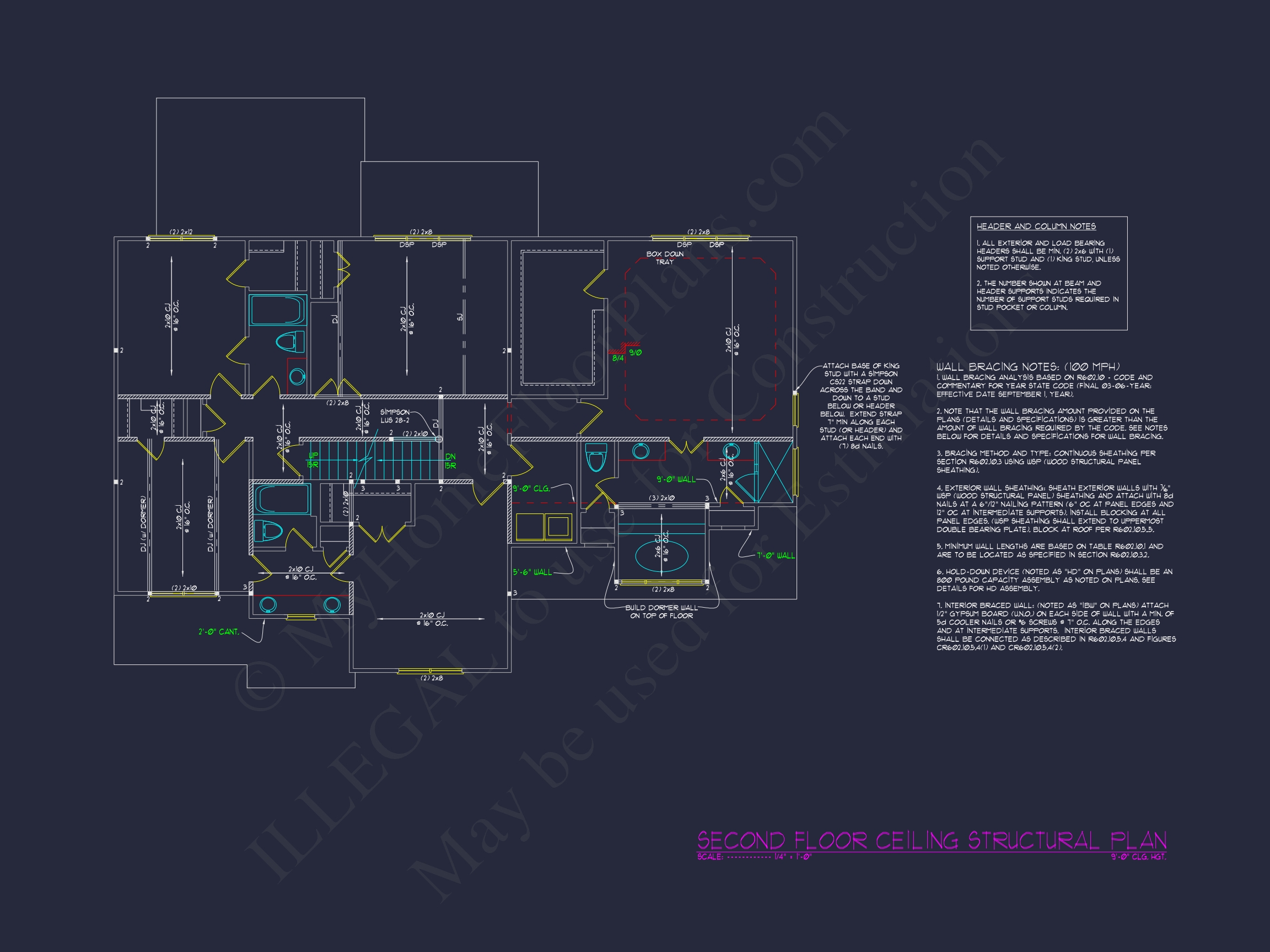 Colonial Home Plan with CAD Blueprint and Unique Designs