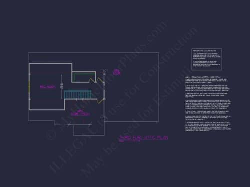 Colonial Home Plan with CAD Blueprint and Unique Designs