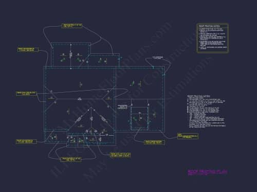 Colonial Home Plan with CAD Blueprint and Unique Designs
