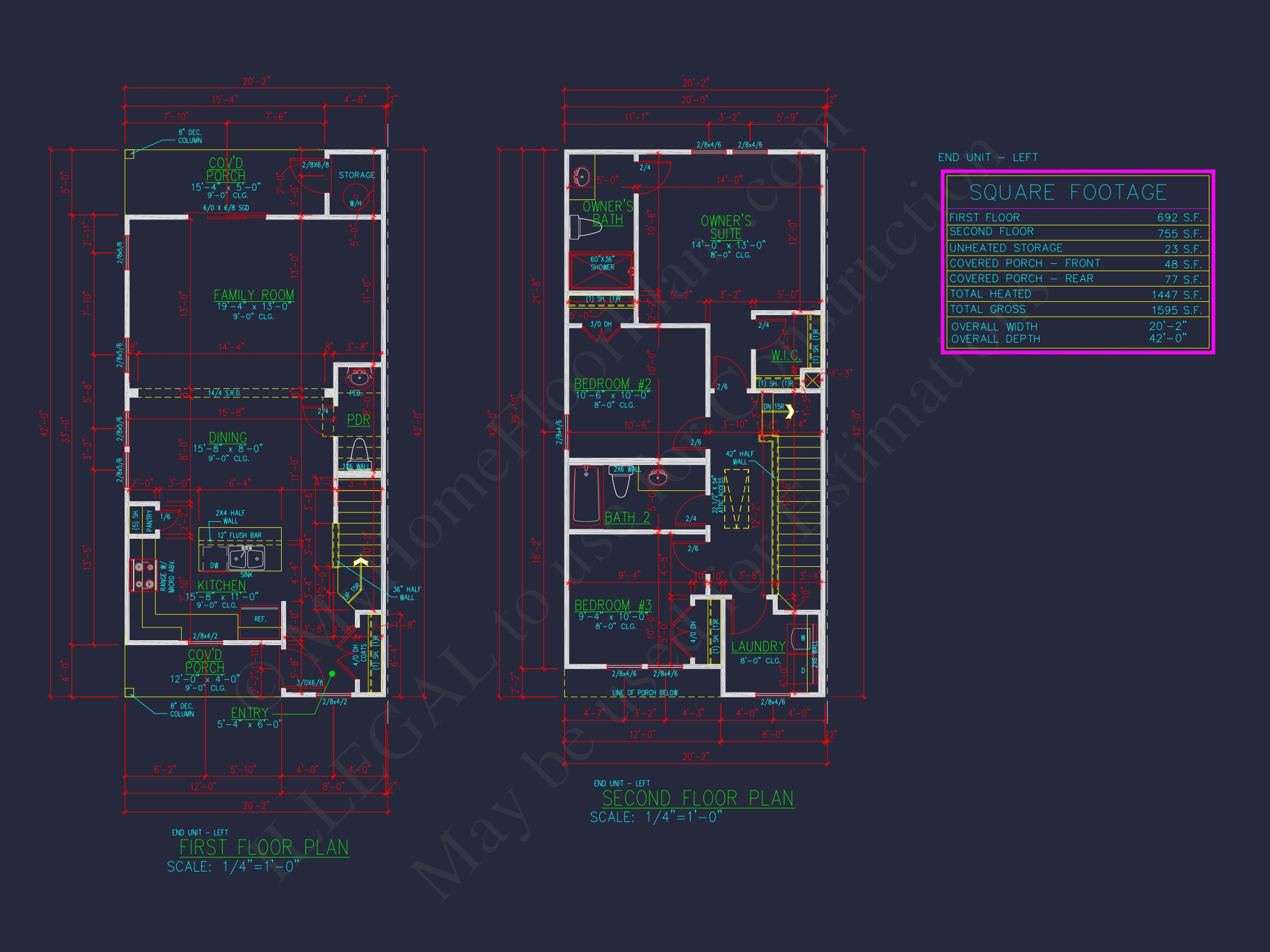 Modern Townhome Floor Plan with 6 Units and CAD Blueprints