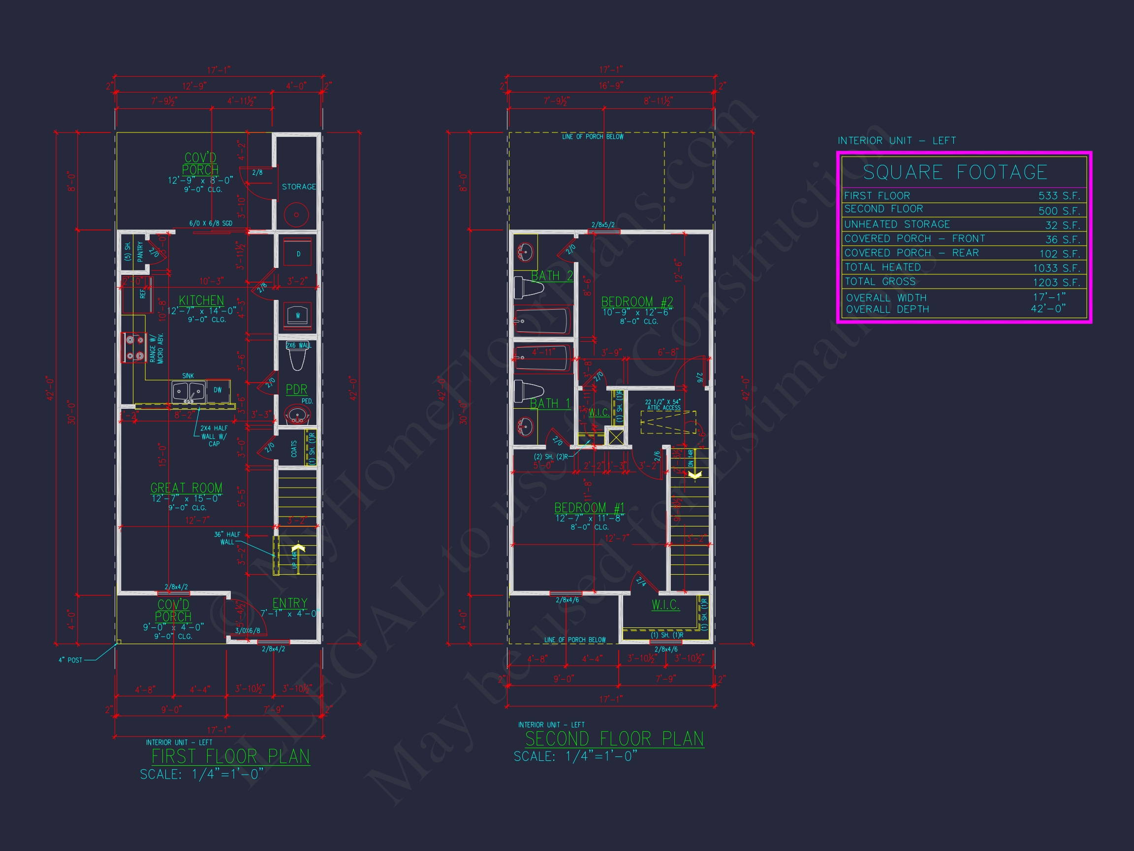 Modern Townhome Floor Plan with 6 Units and CAD Blueprints