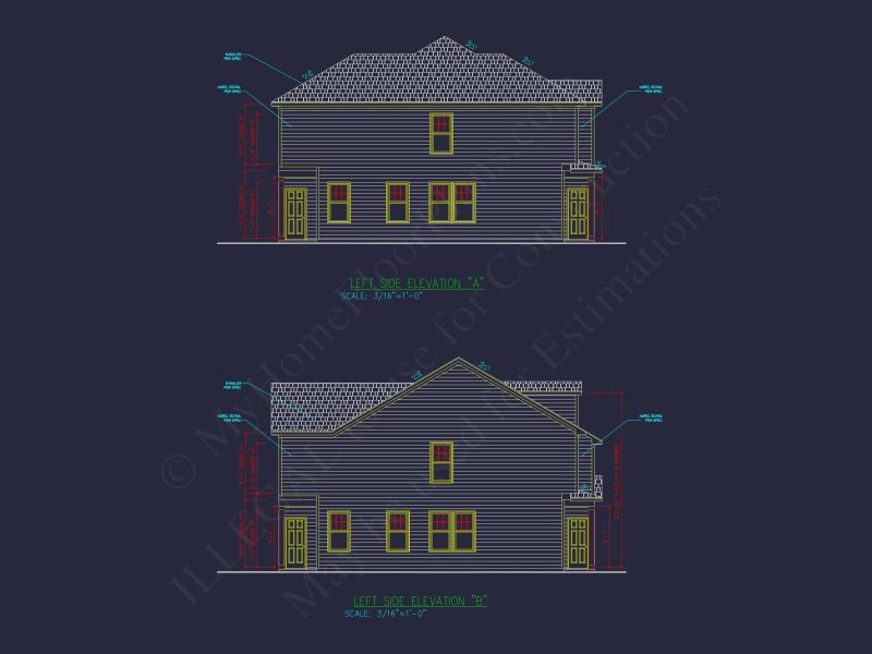 Modern Townhome Floor Plan with 6 Units and CAD Blueprints
