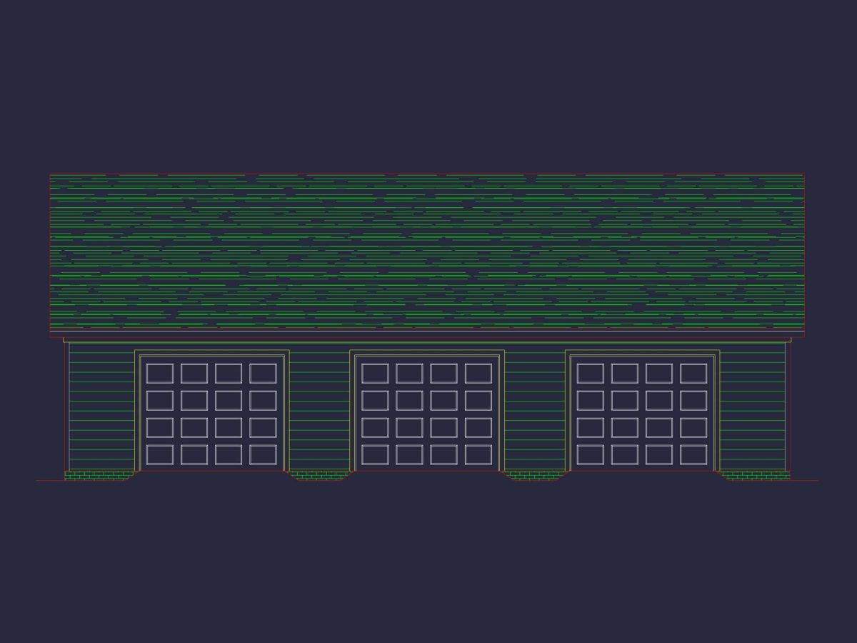 Spacious 50'x30' Garage Plan with CAD Blueprint & Modern Design
