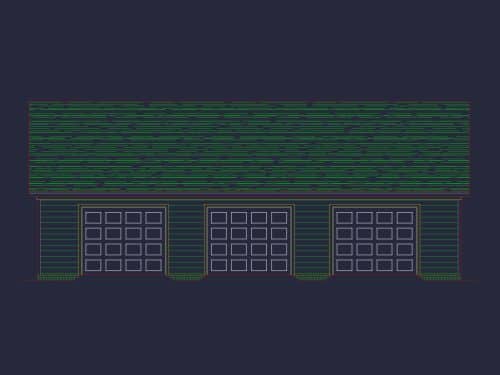 Spacious 50'x30' Garage Plan with CAD Blueprint & Modern Design