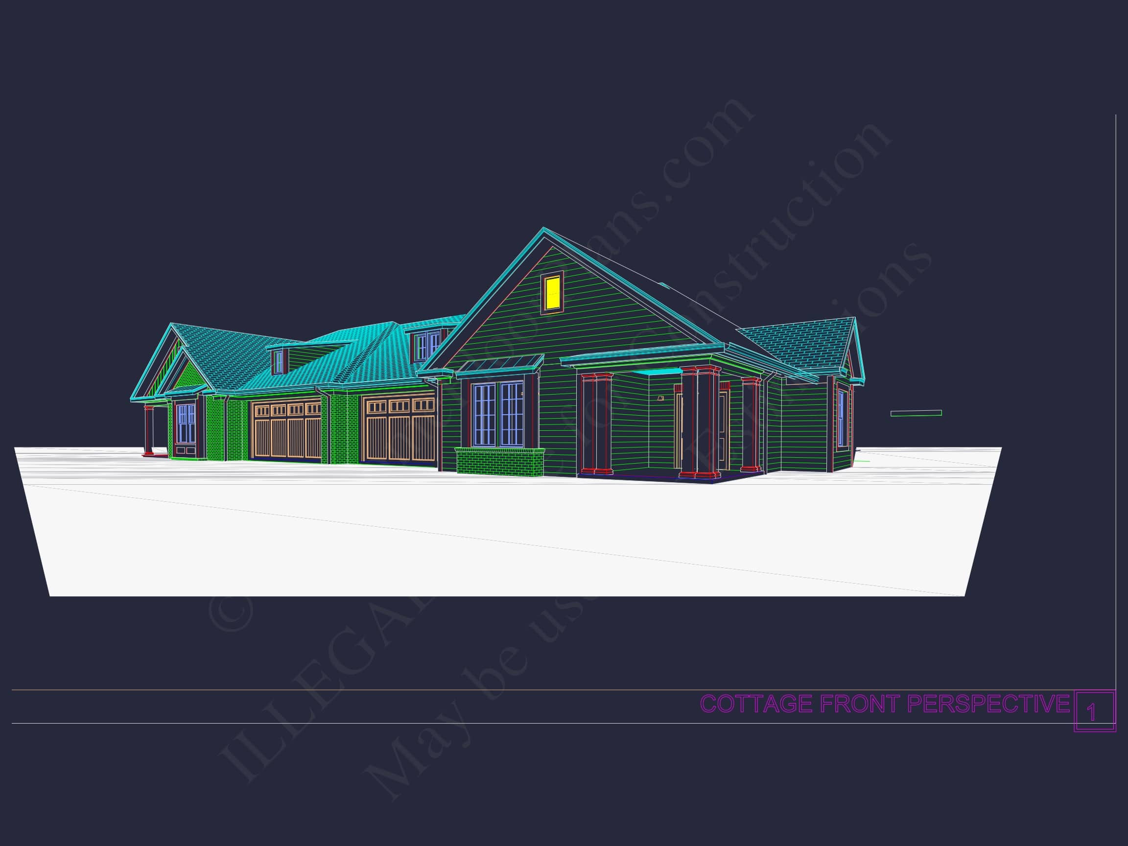 Beautiful Duplex Home Floor Plan with Blueprint CAD Designs