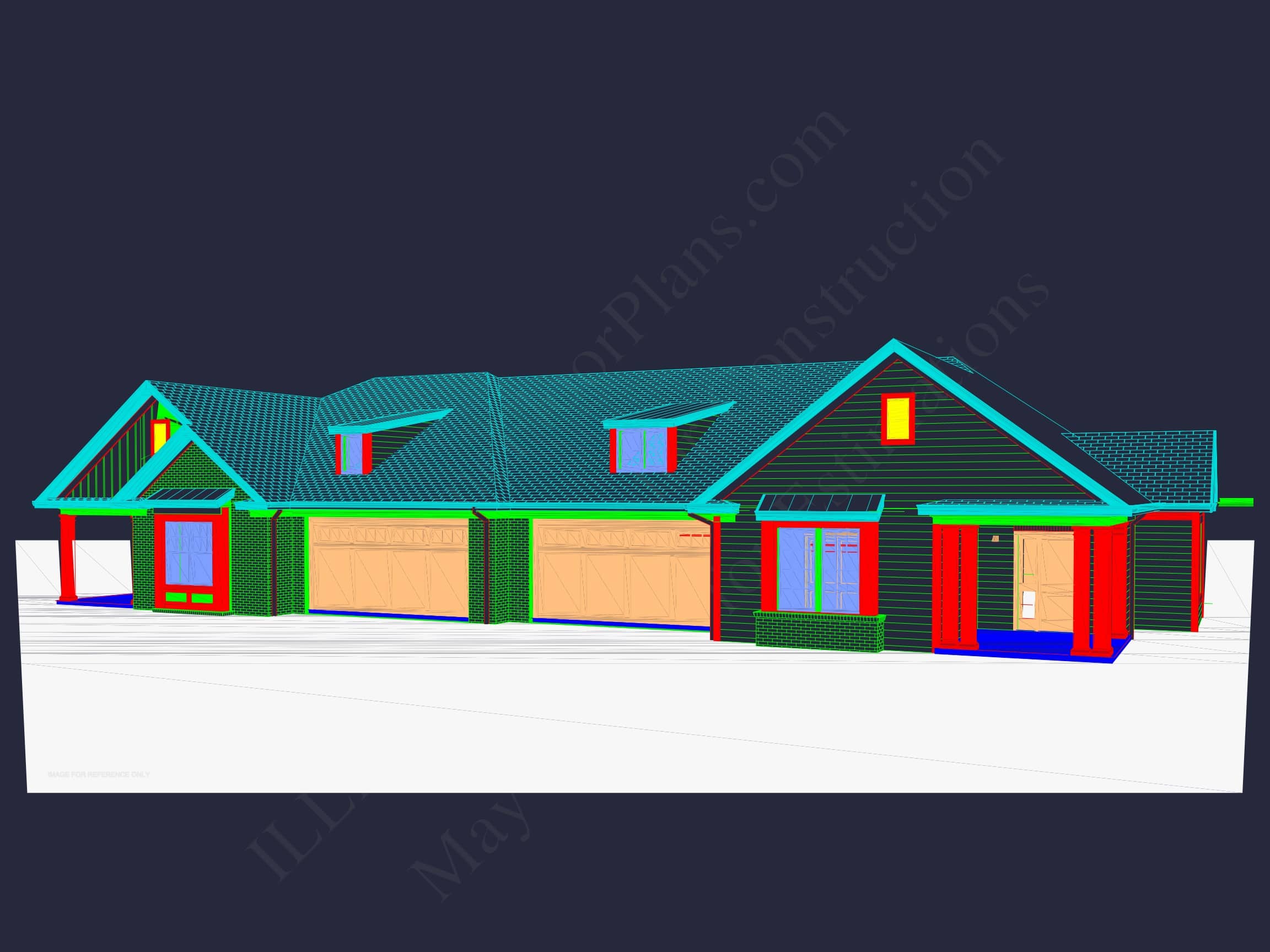 Beautiful Duplex Home Floor Plan with Blueprint CAD Designs