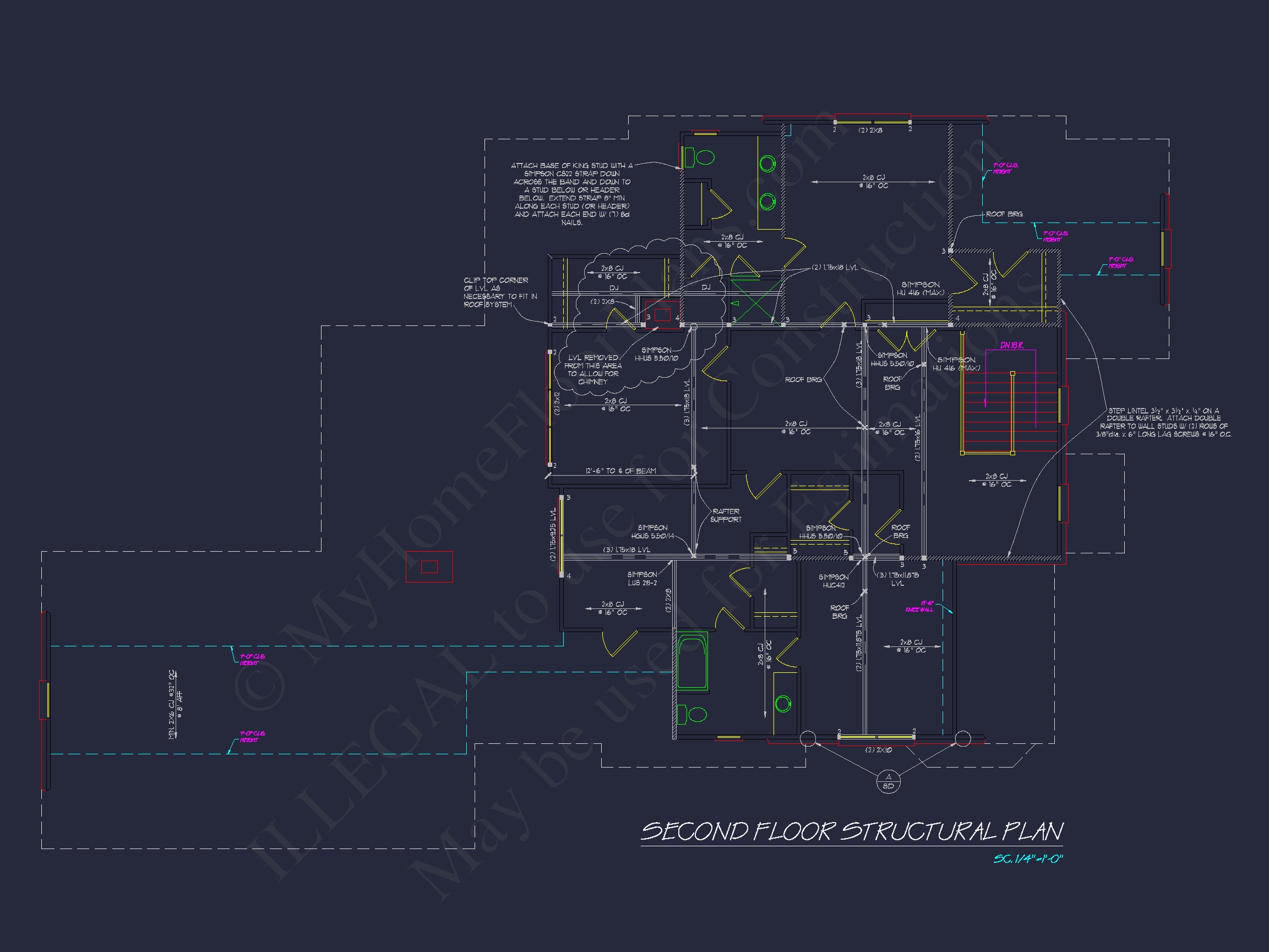 Colonial Home Floor Plan 5-Bed,4-Bath,2-Story Blueprint